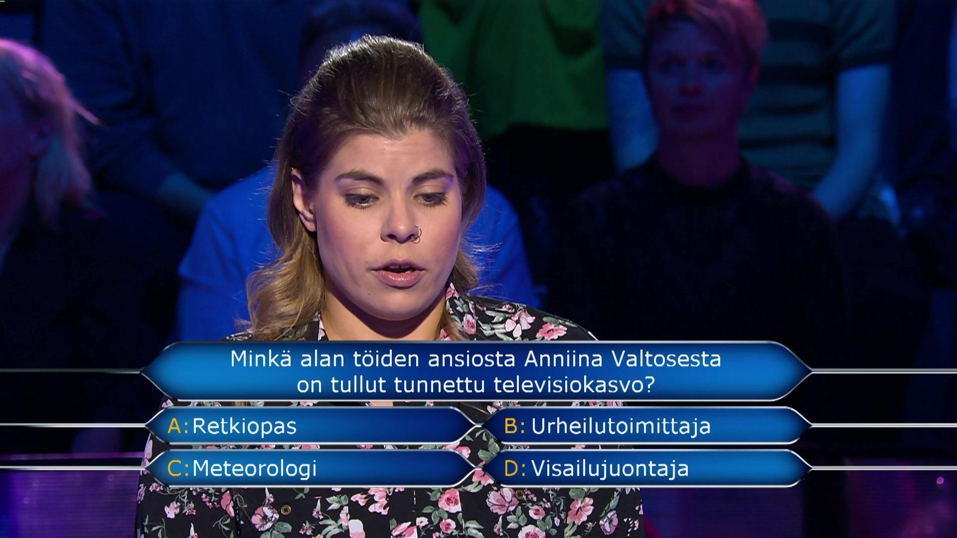 Tv-tähti Anniina Valtosen titteli aiheuttaa ongelmia Miltsi-visailijalle: ”Onko nolo käyttää oljenkorsi tässä vaiheessa?”